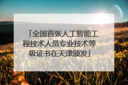 全国首张人工智能工程技术人员专业技术等级证书在天津颁发