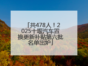 共478人！2025十堰汽车置换更新补贴第六批名单出炉