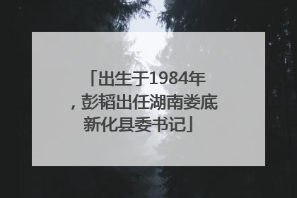 出生于1984年，彭韬出任湖南娄底新化县委书记