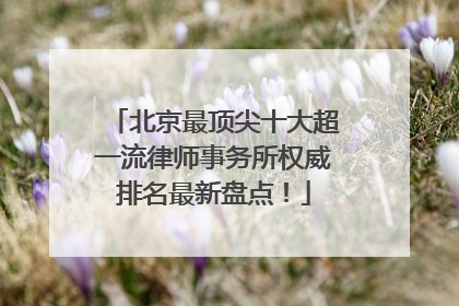 北京最顶尖十大超一流律师事务所权威排名最新盘点！