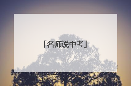 名师说中考