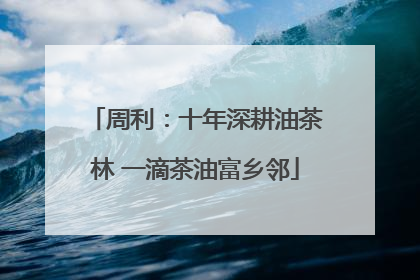周利：十年深耕油茶林 一滴茶油富乡邻