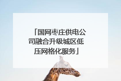 国网枣庄供电公司融合升级城区低压网格化服务