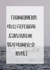 国网邵阳供电公司开展雨后防汛特巡 筑牢电网安全防线