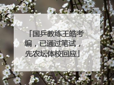 国乒教练王皓考编，已通过笔试，先农坛体校回应