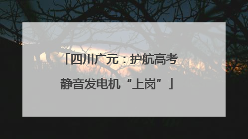 四川广元：护航高考 静音发电机“上岗”