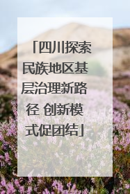 四川探索民族地区基层治理新路径 创新模式促团结
