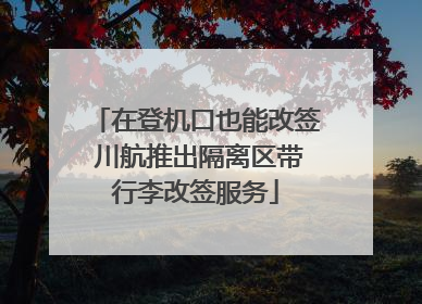 在登机口也能改签 川航推出隔离区带行李改签服务