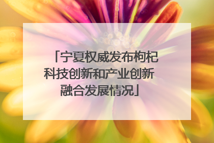 宁夏权威发布枸杞科技创新和产业创新融合发展情况