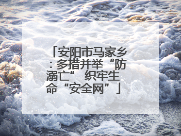 安阳市马家乡：多措并举“防溺亡” 织牢生命“安全网”