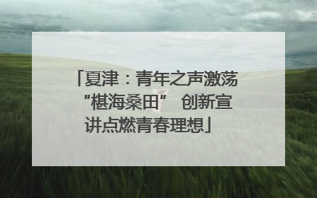 夏津：青年之声激荡“椹海桑田” 创新宣讲点燃青春理想