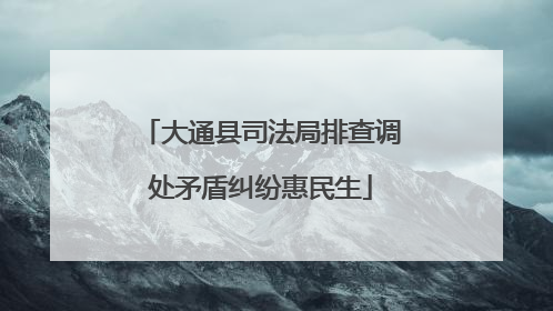 大通县司法局排查调处矛盾纠纷惠民生