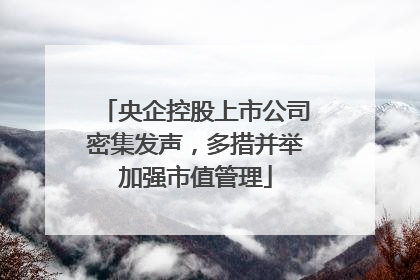 央企控股上市公司密集发声，多措并举加强市值管理
