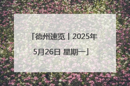 德州速览丨2025年5月26日 星期一