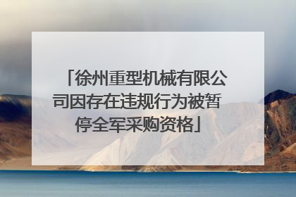 徐州重型机械有限公司因存在违规行为被暂停全军采购资格