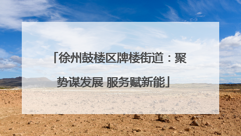 徐州鼓楼区牌楼街道：聚势谋发展 服务赋新能