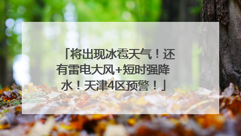 将出现冰雹天气！还有雷电大风+短时强降水！天津4区预警！