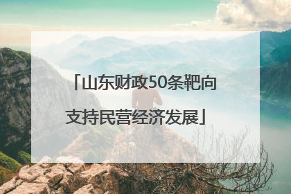 山东财政50条靶向支持民营经济发展