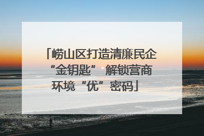 崂山区打造清廉民企“金钥匙” 解锁营商环境“优”密码