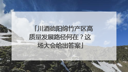 川酒德阳绵竹产区高质量发展路径何在？这场大会给出答案