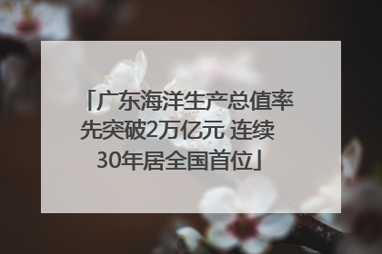 广东海洋生产总值率先突破2万亿元 连续30年居全国首位