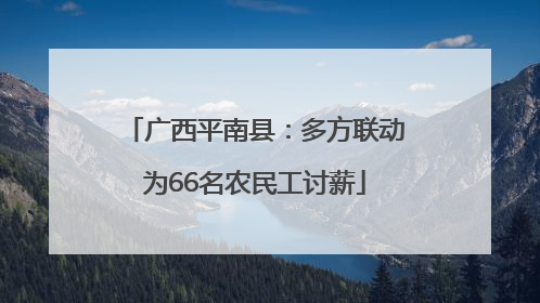 广西平南县：多方联动为66名农民工讨薪