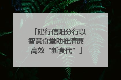 建行信阳分行以智慧食堂助推清廉高效“新食代”