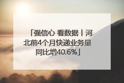 强信心 看数据丨河北前4个月快递业务量同比增40.6%