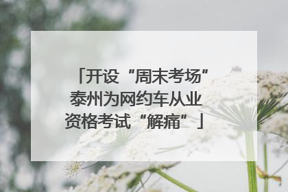 开设“周末考场” 泰州为网约车从业资格考试“解痛”