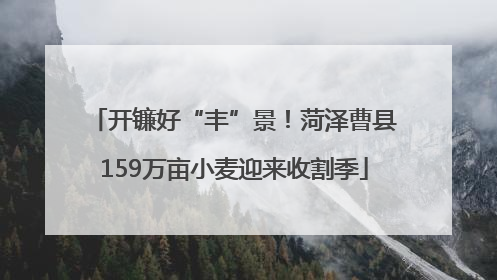 开镰好“丰”景！菏泽曹县159万亩小麦迎来收割季