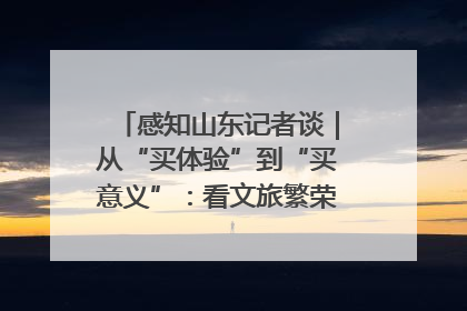 感知山东记者谈｜从“买体验”到“买意义”：看文旅繁荣背后的幸福新定义