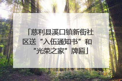 慈利县溪口镇新街社区送“入伍通知书”和“光荣之家”牌匾