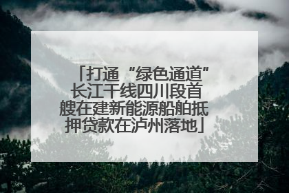 打通“绿色通道” 长江干线四川段首艘在建新能源船舶抵押贷款在泸州落地