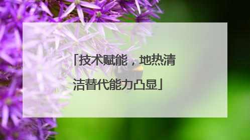 技术赋能，地热清洁替代能力凸显