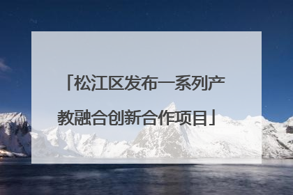松江区发布一系列产教融合创新合作项目