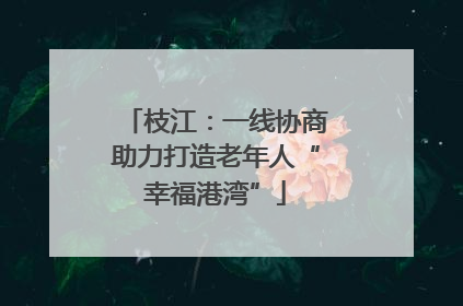 枝江：一线协商助力打造老年人“幸福港湾”