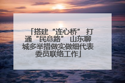 搭建“连心桥” 打通“民意路” 山东聊城多举措做实做细代表委员联络工作