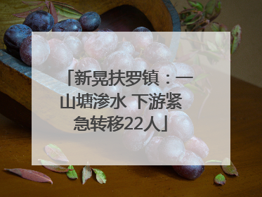 新晃扶罗镇：一山塘渗水 下游紧急转移22人
