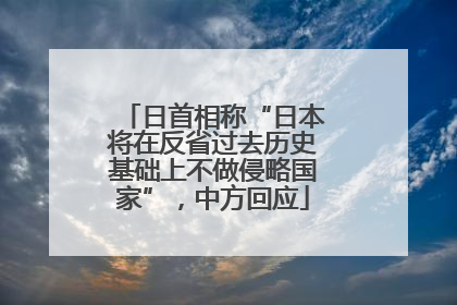 日首相称“日本将在反省过去历史基础上不做侵略国家”，中方回应