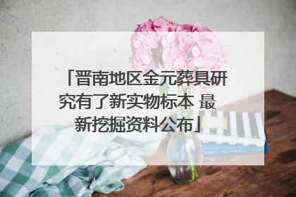 晋南地区金元葬具研究有了新实物标本 最新挖掘资料公布