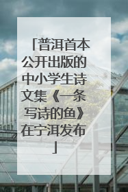 普洱首本公开出版的中小学生诗文集《一条写诗的鱼》在宁洱发布