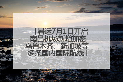 暑运7月1日开启 南昌机场新增加密乌鲁木齐、新加坡等多条国内国际航线
