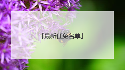 最新任免名单