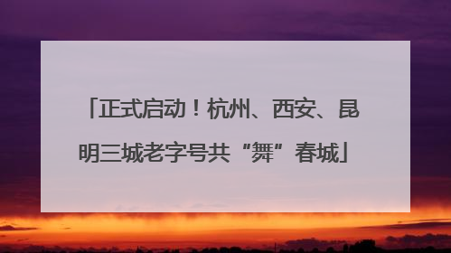 正式启动！杭州、西安、昆明三城老字号共“舞”春城