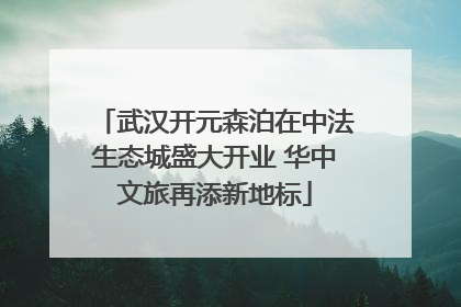 武汉开元森泊在中法生态城盛大开业 华中文旅再添新地标