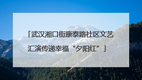 武汉湘口街康泰路社区文艺汇演传递幸福“夕阳红”