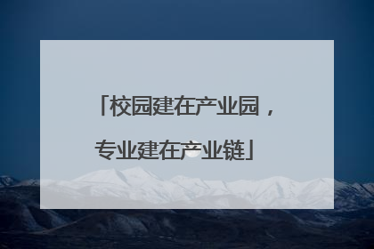 校园建在产业园，专业建在产业链