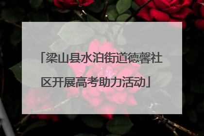 梁山县水泊街道德馨社区开展高考助力活动