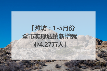 潍坊：1-5月份全市实现城镇新增就业4.27万人