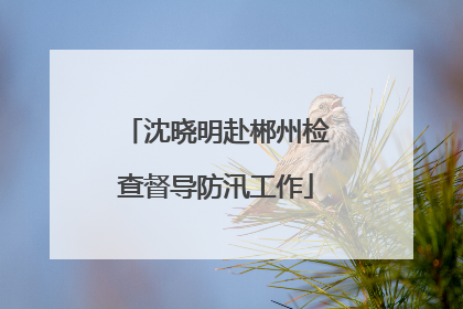 沈晓明赴郴州检查督导防汛工作